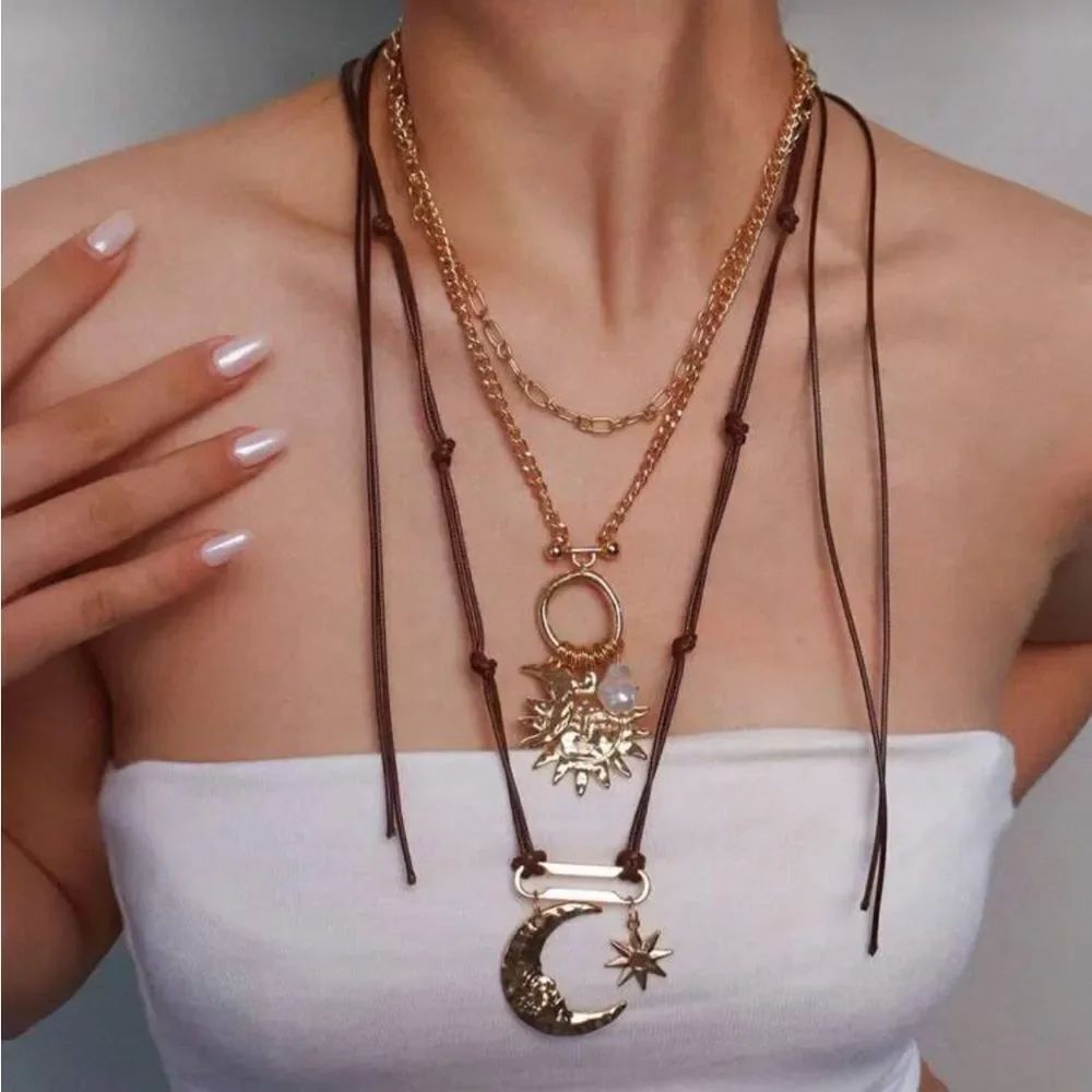 Boho Layered Necklace Set Q864